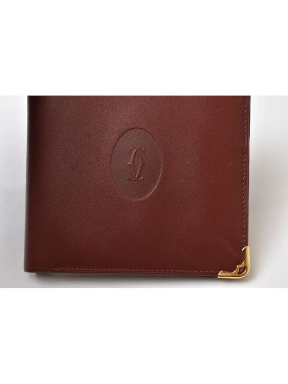 Cartier Fold Wallet Bifold Vintage Billfold Must de Cartier Bordeaux